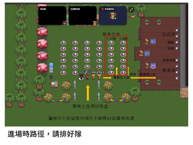 台南樹林國小,全體畢業生打電玩參加畢業典禮 gather town